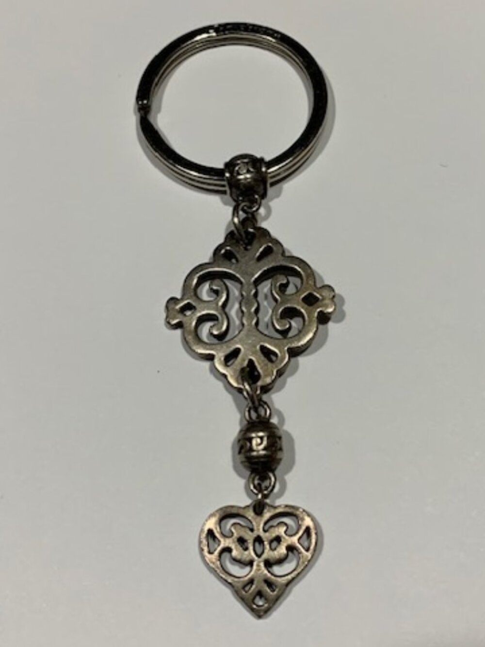Silver Brighton Key Chain with Hearts